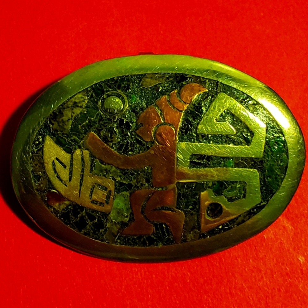 Vintage 925 Metales Casados Tribal Broch